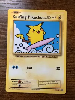 Surfing Pikachu 111/108 Evolutions Regular Secret Rare Card NM/M - Image 1