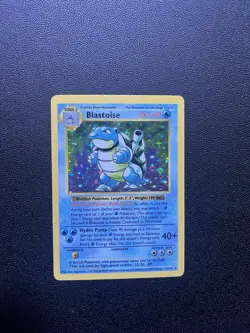 Pokemon TCG Blastoise Holo Shadowless Rare Card Base Set 2/102 - Image 1