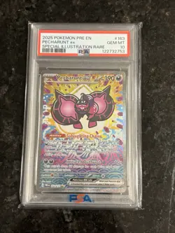 PSA 10 Pecharunt ex SIR 163/131 Pokemon Prismatic Evolutions English 2025 GEM - Image 1