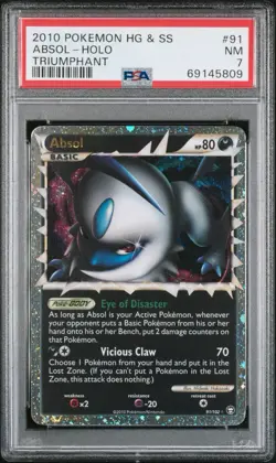 PSA 7 2010 POKEMON TRIUMPHANT ABSOL PRIME #91 ULTRA RARE HOLO - Image 1
