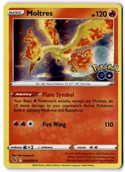 Moltres Holo Rare Pokemon GO 012/078 NM - Image 1