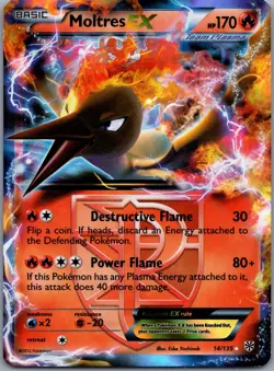 Moltres EX (Team Plasma) 14/135 Plasma Storm Pokemon TCG Ultra Rare LP - Image 1