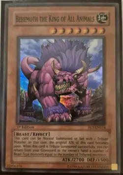 YuGiOh Behemoth the King of All Animals Super Rare FET-EN014 1st Edition - Image 1