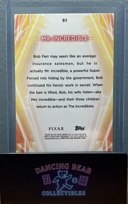 2026 Topps Disney Neon Mr. Incredible Purple/Yellow/Blue Parallel #’d /99 - Image 2