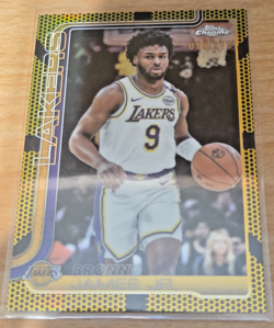 Bronny James 2025-26 Topps Chrome Yellow Refractor # 182 (#d 90/275) - Image 1