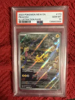 2023 POKEMON MEW EN-151 ILLUSTRATION RARE #173 PIKACHU PSA 10 - Image 1