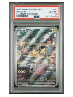 2023 POKEMON MEW EN-151 ILLUSTRATION RARE #173 PIKACHU PSA 10 - Image 1