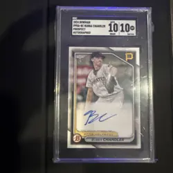 2024 Pirates Bubba Chandler Bowman Prospect Auto Card 10 auto 10 - Image 1