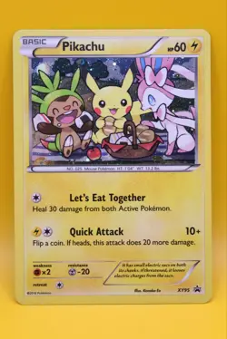 2016 Pokemon Pikachu XY95 Black Star Promo Holo Lets Eat Together NM - Image 1