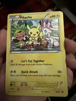 Pokemon TCG 2016 Pikachu XY95 Black Star Promo Cosmos Holo Rare GALAXY SWIRL! - Image 1