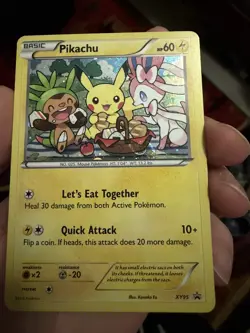 Pokemon TCG 2016 Pikachu XY95 Black Star Promo Cosmos Holo Rare GALAXY SWIRL! - Image 3