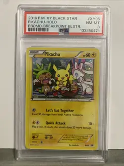 2016 POKEMON XY BLACK STAR PROMO BREAKPOINT BLISTERS #XY95 PIKACHU-HOLO PSA 8 - Image 1