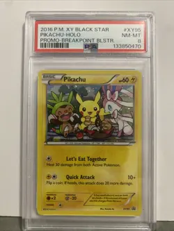 2016 POKEMON XY BLACK STAR PROMO BREAKPOINT BLISTERS #XY95 PIKACHU-HOLO PSA 8 - Image 1