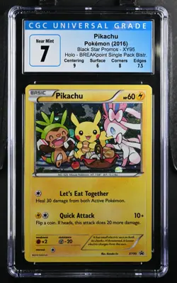 2016 POKEMON XY BLACK STAR PROMO BREAKPOINT BLISTERS #XY95 PIKACHU-HOLO CGC 7 - Image 1