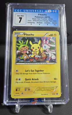 2016 POKEMON XY BLACK STAR PROMO BREAKPOINT BLISTERS #XY95 PIKACHU-HOLO CGC 7 - Image 3