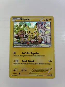 Pikachu XY95 Promo Holo Pokemon Card Black Star Promo Played - Image 1
