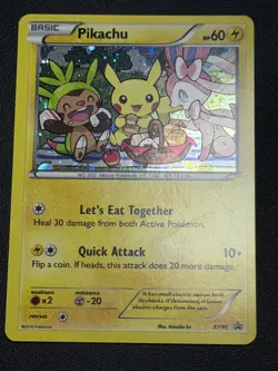 Pokemon Pikachu TCG XY95 Black Star Promo Holo Card LP Free P&P - Image 2