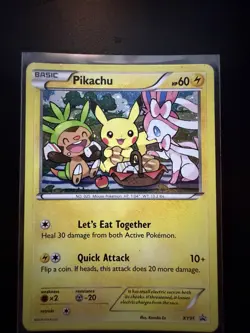 Pokemon Pikachu TCG XY95 Black Star Promo Holo Card Light Played! - Image 1