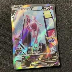 Pokemon TCG Mewtwo v Full Art Alternate Art Rare Holo Card 072/078 Pokemon Go - Image 1