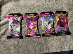 Pokemon TCG Sword Shield Fusion Strike SLEEVED booster packs sealed ART set of 4 - Image 1