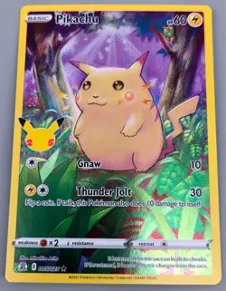 2021 Pokemon 25th Celebrations 005/025 Pikachu (Fat Pikachu) Holo Full Art - Image 1