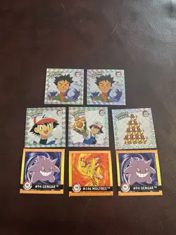 Pokemon 1999 Artbox Series 1 Sticker Holo Prism's-Gengar-Moltres 8 Sticker Lot - Image 1