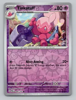 Reverse Holo Tinkatuff 084/182 Common Paradox Rift Pokemon - Image 1
