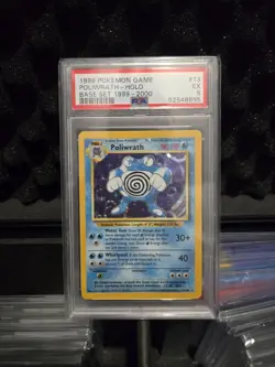 Pokemon Base Set 1999-2000 4th Print Poliwrath Holo PSA 5 - Image 1