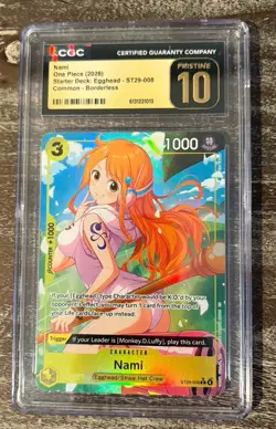 Gem Mint Nami ST29-008 Alt Art Promo One Piece Egghead English CGC Pristine 10 - Image 1