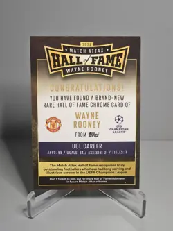 Wayne Rooney 2024-25 Match Attax Hall of Fame Chrome Card #HOF1 Man United - Image 2