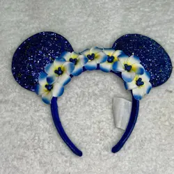 Disney Parks Minnie Mouse Make a Wish Ears w Flowers Aulani Hawaii Ears Headband - Image 1