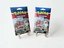 2 Unopened Pokemon 25 Card Packs: With ONE GUARANTEED RARE FOIL CARD IN EACH - Image 1