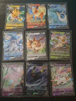 Eevee Evolutions V Promo Complete SWSH 9 Card Set Eeveelutions Pokemon LP - Image 1