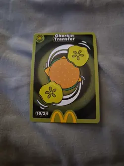 Mcdonalds Fan Trading Card #10 Gherkin Transfer - New And Unredeemed., - Image 1