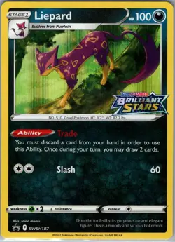 Liepard SWSH187 SWSH: Sword & Shield Promo Cards - Pokemon Card - NM - Image 1