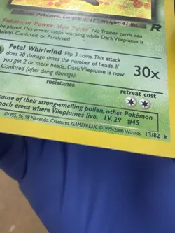 Dark Vileplume - 13/82 - Pokemon Team Rocket Unlimited Holo Rare Card WOTC LP - Image 3