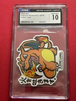 (CGC 10) - 2018 Charizard Sticker - Pokemon B-Side Label - Image 1