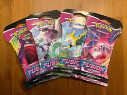 Pokemon Sword & Shield - Fusion Strike Sleeved Booster Pack Art Set of 4 - Image 1
