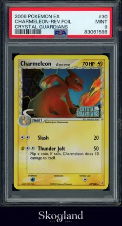 2006 POKEMON EX CHARMELEON REV.FOIL CRYSTAL GUARDIANS PSA 9 MINT - Image 1