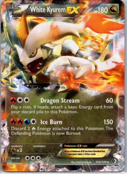 Pokemon TCG White Kyurem-EX 103/149 Boundaries Crossed Holo NM - Image 1