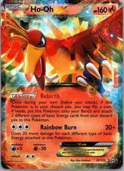 Pokemon TCG Ho-Oh-EX 22/124 Dragons Exalted Holo NM - Image 1