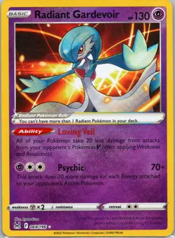 Pokemon TCG Radiant Gardevoir 069/196 Lost Origin Holo NM - Image 1