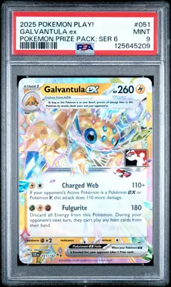 2025 POKEMON PLAY! POKEMON PRIZE PACK: SER 6 #051 GALVANTULA EX PSA 9 - Image 1