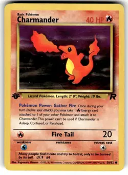 Charmander 50/82 Common Team Rocket Pokemon 1st Edition NM - Image 1