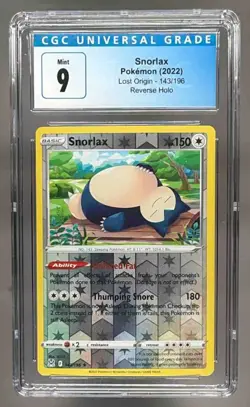 2022 Pokemon Gaming Sword & Shield Lost Origin Snorlax Reverse Holo #143 CGC9 - Image 1