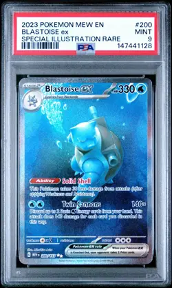 Pokemon TCG Blastoise EX Scarlet & Violet 151 Card 200/165 Sir PSA 9 - Image 1