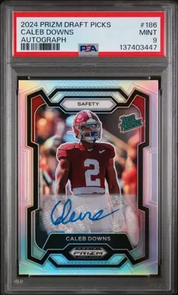 2024 Prizm Draft Picks Caleb Downs #186 Rated Prospect Silver AUTO PSA 9 MINT! - Image 1