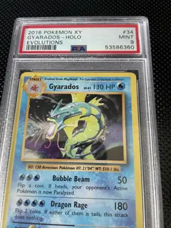 2016 Pokemon XY Evolutions Gyarados Holo 34/108 PSA 9 Mint - Image 1