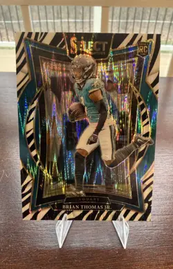 2024 Panini Select - Concourse Brian Thomas Jr. #91 Zebra Shock Prizm (RC) - Image 1