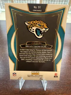 2024 Panini Select - Concourse Brian Thomas Jr. #91 Zebra Shock Prizm (RC) - Image 2